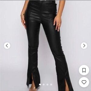 White fox leather pants